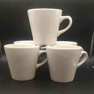 Vintage Homer Laughlin Classic Diner Style Ivory Mug Cup 5 Piece Set EUC